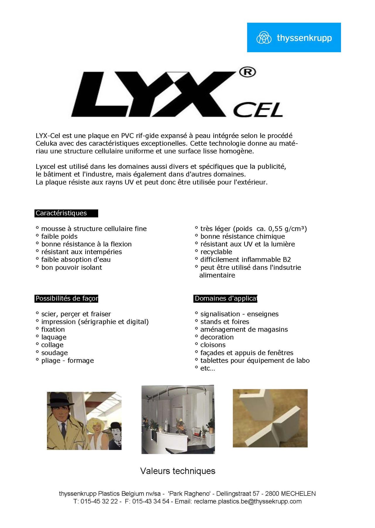 Afbeelding Cover Fiche technique Lyx® Cel