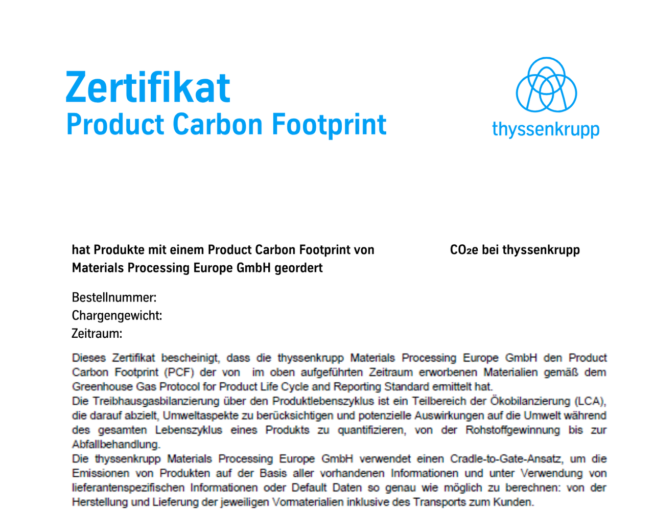 Beispiel Zertifikat PCF